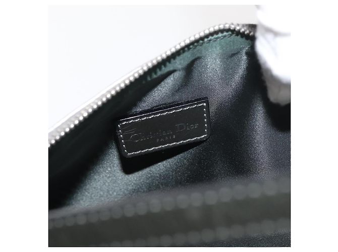 Christian Dior Trotter Canvas Saddle Accessory Pouch PVC Silver Auth ep13915A Silvery - view 15