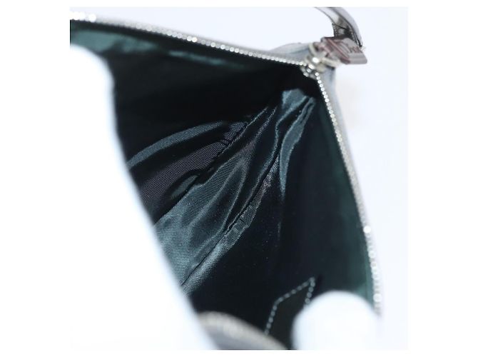 Christian Dior Trotter Canvas Saddle Accessory Pouch PVC Silver Auth ep13915A Silvery - view 18