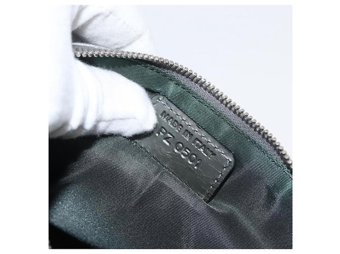Christian Dior Trotter Canvas Saddle Accessory Pouch PVC Silver Auth ep13915A Silvery - view 19