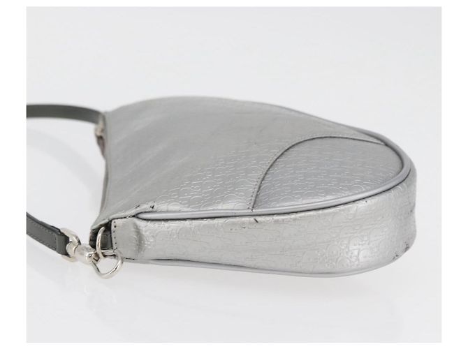 Christian Dior Trotter Canvas Saddle Accessory Pouch PVC Silver Auth ep13915A Silvery - view 5
