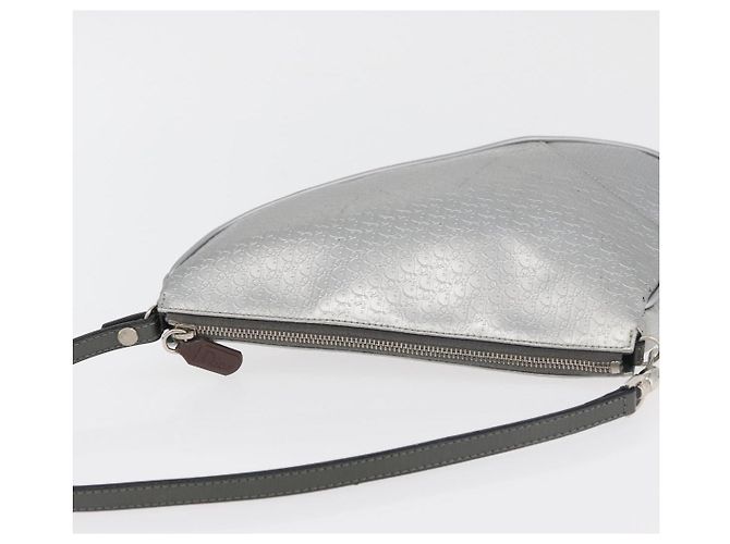 Christian Dior Trotter Canvas Saddle Accessory Pouch PVC Silver Auth ep13915A Silvery - view 6