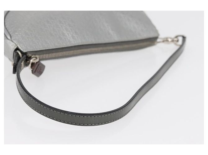 Christian Dior Trotter Canvas Saddle Accessory Pouch PVC Silver Auth ep13915A Silvery - view 7