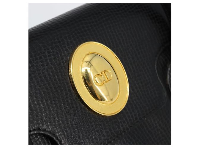 Borsa a mano Christian Dior in pelle nera e oro Auth 177713 Nero D'oro - vista 14