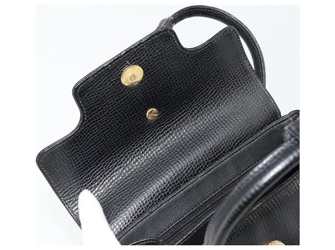 Borsa a mano Christian Dior in pelle nera e oro Auth 177713 Nero D'oro - vista 15