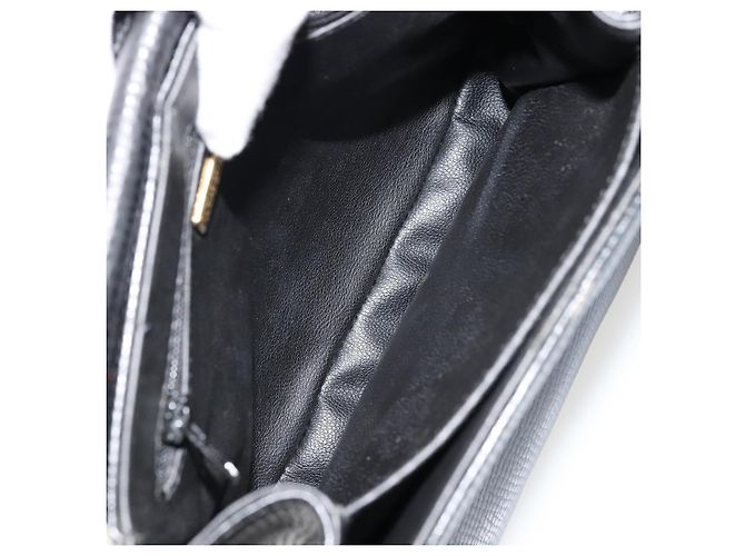 Borsa a mano Christian Dior in pelle nera e oro Auth 177713 Nero D'oro - vista 17