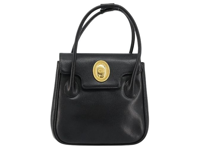 Borsa a mano Christian Dior in pelle nera e oro Auth 177713 Nero D'oro - vista 2