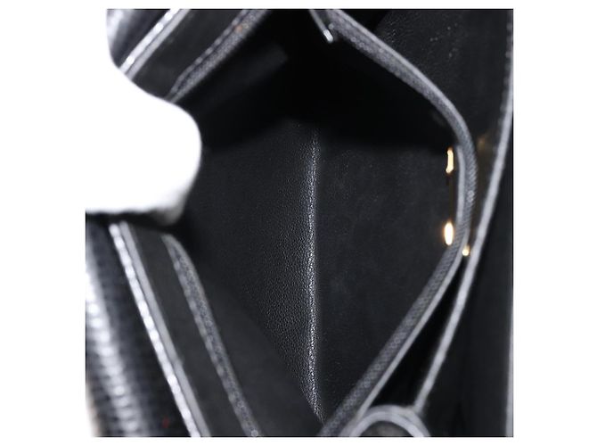 Borsa a mano Christian Dior in pelle nera e oro Auth 177713 Nero D'oro - vista 21
