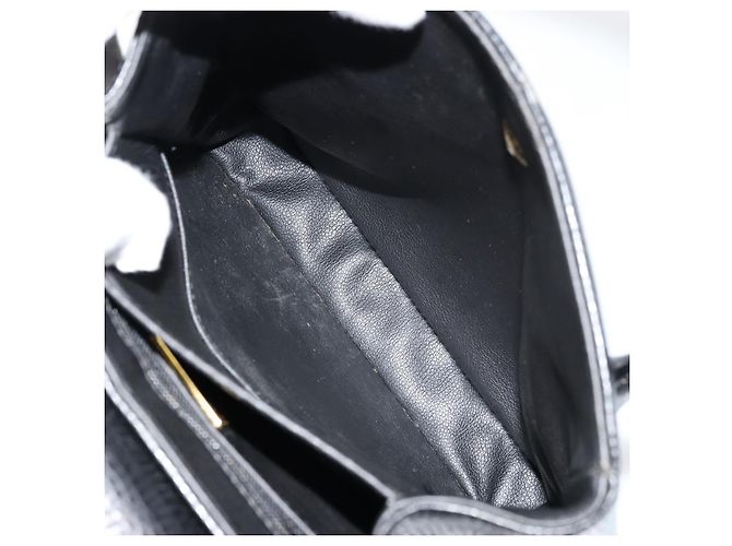 Borsa a mano Christian Dior in pelle nera e oro Auth 177713 Nero D'oro - vista 22