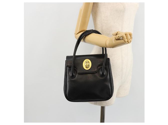Borsa a mano Christian Dior in pelle nera e oro Auth 177713 Nero D'oro - vista 23