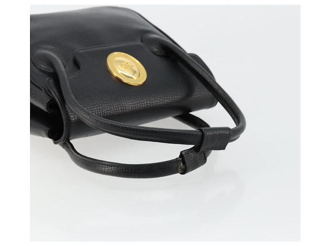 Borsa a mano Christian Dior in pelle nera e oro Auth 177713 Nero D'oro - vista 7