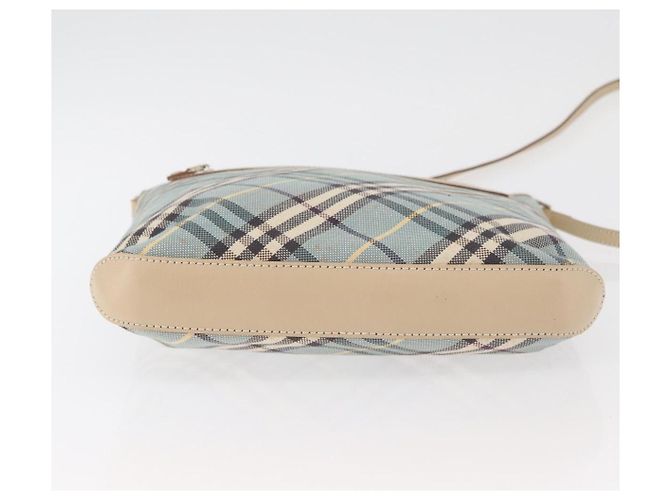 Borsa a Spalla Burberry Nova Check Blue Label in Tela Azzurra Chiara Argento Autentica 179010 Blu chiaro - vista 10