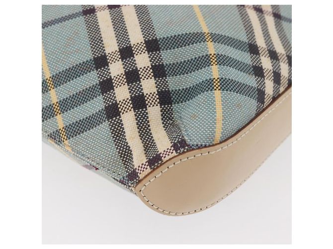 Borsa a Spalla Burberry Nova Check Blue Label in Tela Azzurra Chiara Argento Autentica 179010 Blu chiaro - vista 11