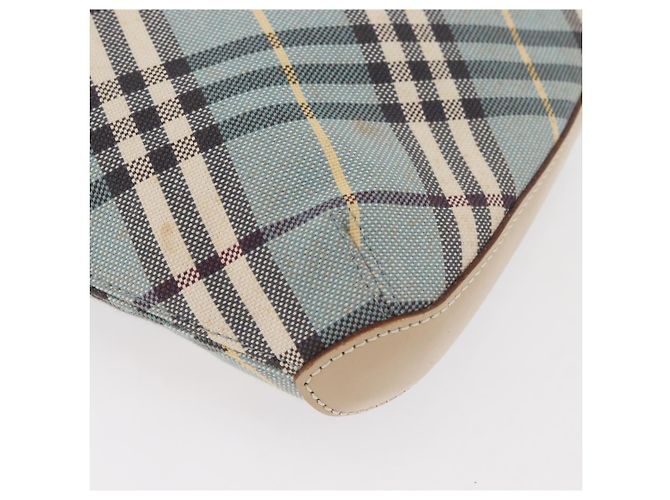 Borsa a Spalla Burberry Nova Check Blue Label in Tela Azzurra Chiara Argento Autentica 179010 Blu chiaro - vista 13