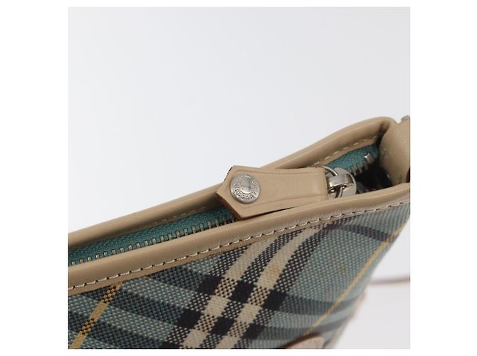 Borsa a Spalla Burberry Nova Check Blue Label in Tela Azzurra Chiara Argento Autentica 179010 Blu chiaro - vista 16