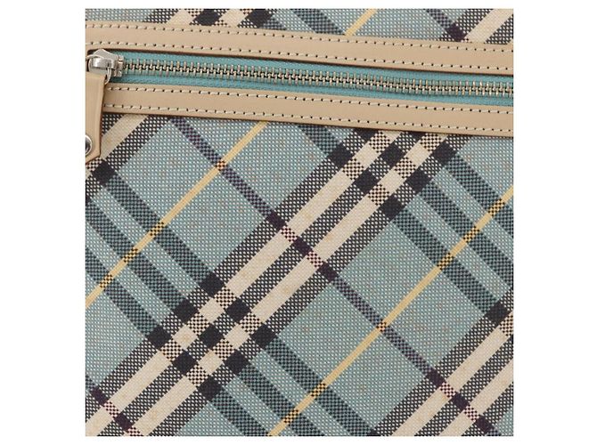 Borsa a Spalla Burberry Nova Check Blue Label in Tela Azzurra Chiara Argento Autentica 179010 Blu chiaro - vista 3