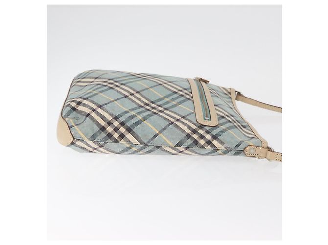 Borsa a Spalla Burberry Nova Check Blue Label in Tela Azzurra Chiara Argento Autentica 179010 Blu chiaro - vista 5