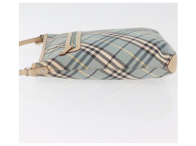 Borsa a Spalla Burberry Nova Check Blue Label in Tela Azzurra Chiara Argento Autentica 179010 Blu chiaro - vista 6