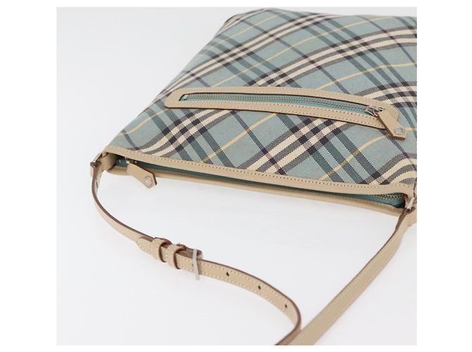 Borsa a Spalla Burberry Nova Check Blue Label in Tela Azzurra Chiara Argento Autentica 179010 Blu chiaro - vista 7