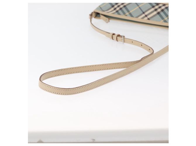 Borsa a Spalla Burberry Nova Check Blue Label in Tela Azzurra Chiara Argento Autentica 179010 Blu chiaro - vista 8