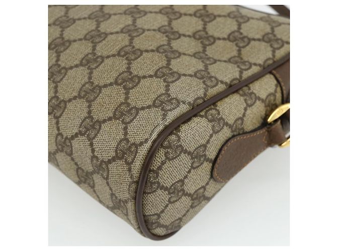Borsa a Spalla GUCCI GG Supreme Web Sherry Line PVC Beige Oro Auth 177704 D'oro - vista 12