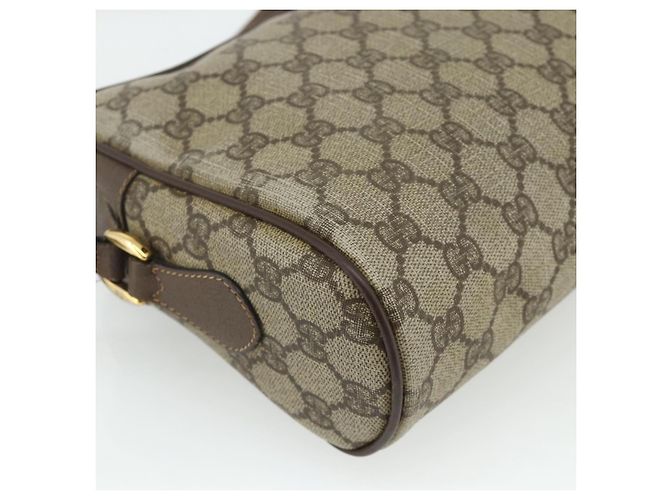 Borsa a Spalla GUCCI GG Supreme Web Sherry Line PVC Beige Oro Auth 177704 D'oro - vista 13
