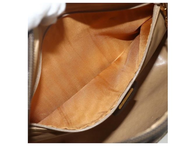 Borsa a Spalla GUCCI GG Supreme Web Sherry Line PVC Beige Oro Auth 177704 D'oro - vista 21