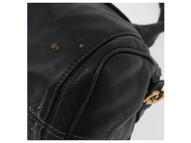 Chloé Borsa a mano Chloe Paddington in pelle nera argento oro Auth 178515A Nero D'oro - vista 11