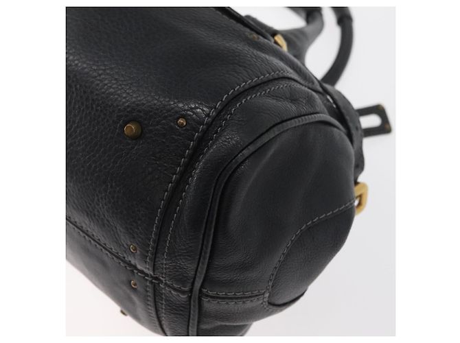 Chloé Borsa a mano Chloe Paddington in pelle nera argento oro Auth 178515A Nero D'oro - vista 13