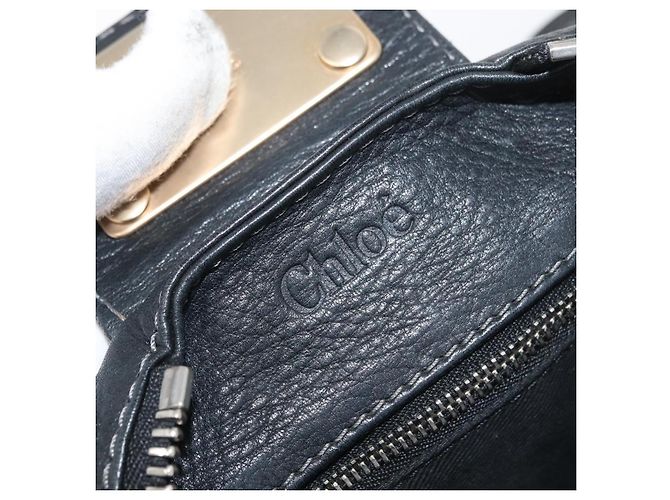 Chloé Borsa a mano Chloe Paddington in pelle nera argento oro Auth 178515A Nero D'oro - vista 18