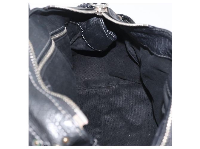 Chloé Borsa a mano Chloe Paddington in pelle nera argento oro Auth 178515A Nero D'oro - vista 20