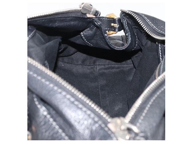 Chloé Borsa a mano Chloe Paddington in pelle nera argento oro Auth 178515A Nero D'oro - vista 21