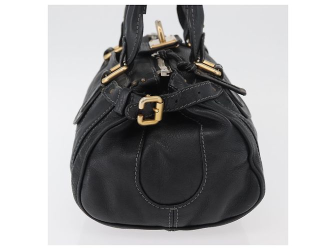 Chloé Borsa a mano Chloe Paddington in pelle nera argento oro Auth 178515A Nero D'oro - vista 5