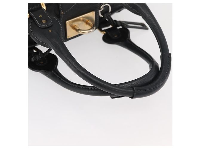 Chloé Borsa a mano Chloe Paddington in pelle nera argento oro Auth 178515A Nero D'oro - vista 7