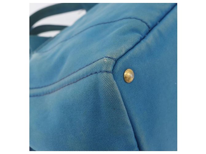 PRADA Canapa MM Borsa a mano in tela azzurro chiaro oro Auth 178585 D'oro Blu chiaro - vista 10