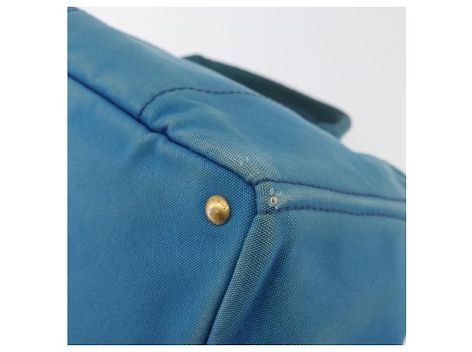PRADA Canapa MM Borsa a mano in tela azzurro chiaro oro Auth 178585 D'oro Blu chiaro - vista 11