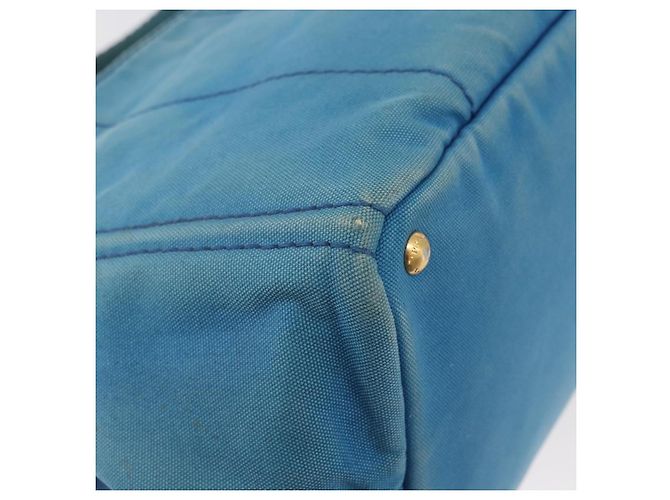 PRADA Canapa MM Borsa a mano in tela azzurro chiaro oro Auth 178585 D'oro Blu chiaro - vista 12