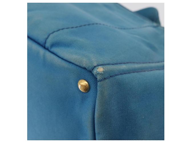 PRADA Canapa MM Borsa a mano in tela azzurro chiaro oro Auth 178585 D'oro Blu chiaro - vista 13