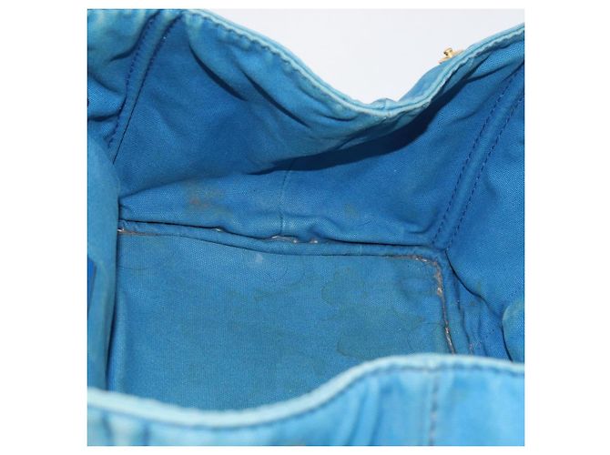 PRADA Canapa MM Borsa a mano in tela azzurro chiaro oro Auth 178585 D'oro Blu chiaro - vista 17