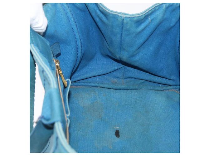 PRADA Canapa MM Borsa a mano in tela azzurro chiaro oro Auth 178585 D'oro Blu chiaro - vista 18