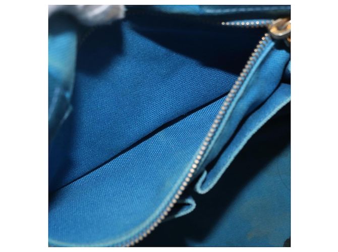 PRADA Canapa MM Borsa a mano in tela azzurro chiaro oro Auth 178585 D'oro Blu chiaro - vista 22