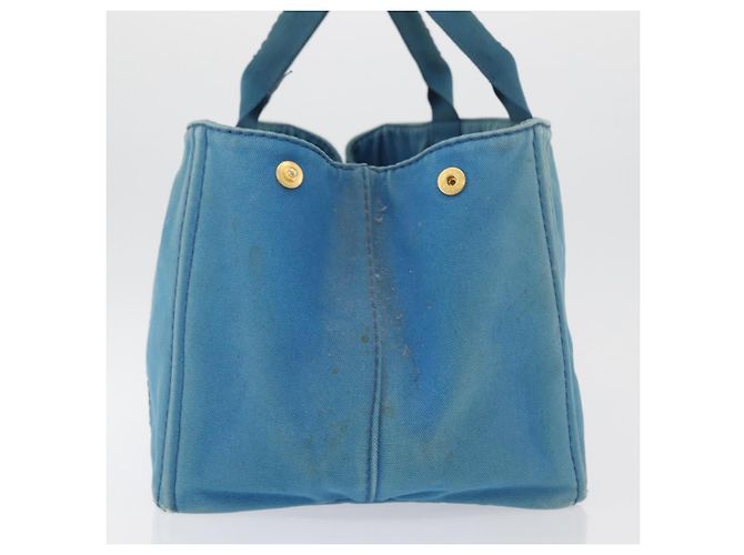 PRADA Canapa MM Borsa a mano in tela azzurro chiaro oro Auth 178585 D'oro Blu chiaro - vista 4