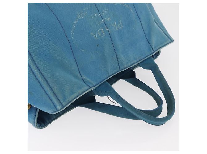 PRADA Canapa MM Borsa a mano in tela azzurro chiaro oro Auth 178585 D'oro Blu chiaro - vista 6