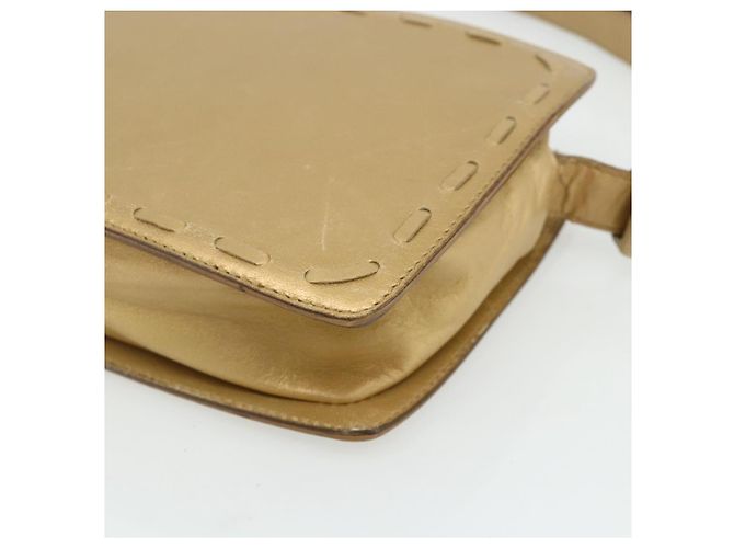 Bolsa de Ombro em Couro Dourado Bottega Veneta Auth bs34935 - vista 10