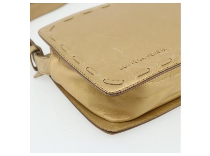 Bolsa de Ombro em Couro Dourado Bottega Veneta Auth bs34935 - vista 11