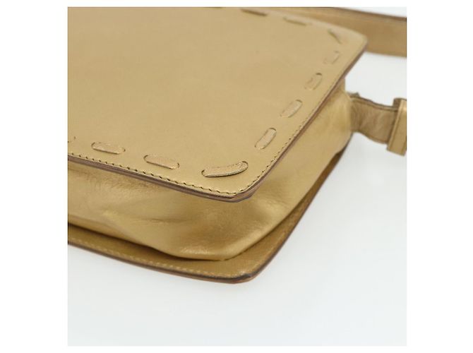 Bolsa de Ombro em Couro Dourado Bottega Veneta Auth bs34935 - vista 12