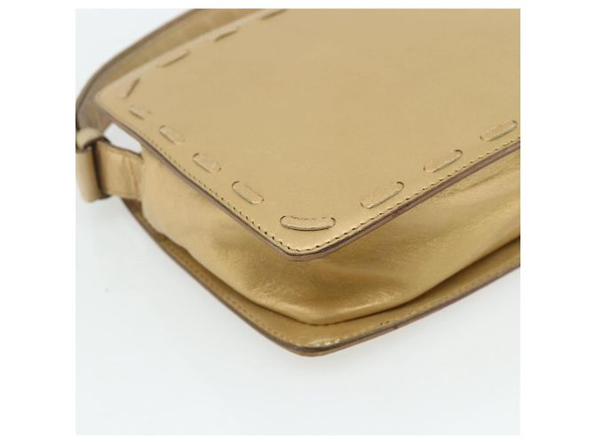 Bolsa de Ombro em Couro Dourado Bottega Veneta Auth bs34935 - vista 13