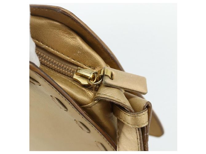Bolsa de Ombro em Couro Dourado Bottega Veneta Auth bs34935 - vista 14