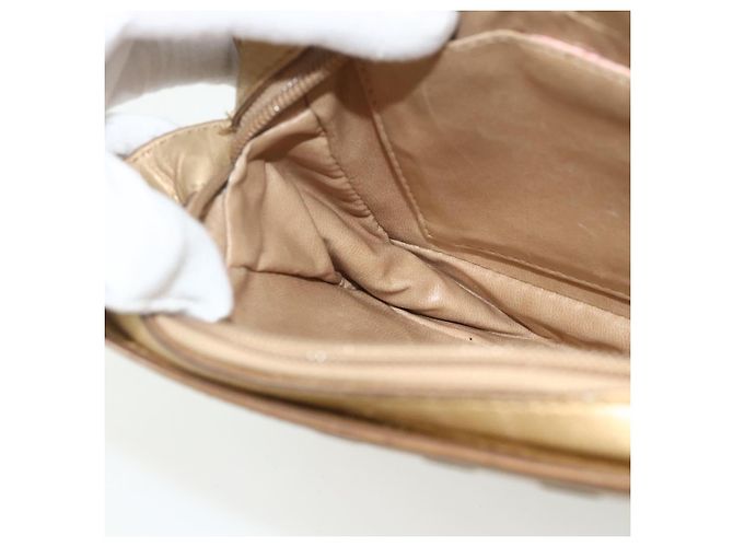 Bolsa de Ombro em Couro Dourado Bottega Veneta Auth bs34935 - vista 17