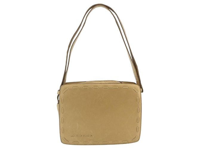Bolsa de Ombro em Couro Dourado Bottega Veneta Auth bs34935 - vista 2