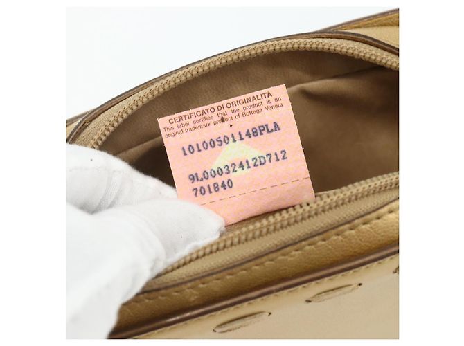Bolsa de Ombro em Couro Dourado Bottega Veneta Auth bs34935 - vista 20